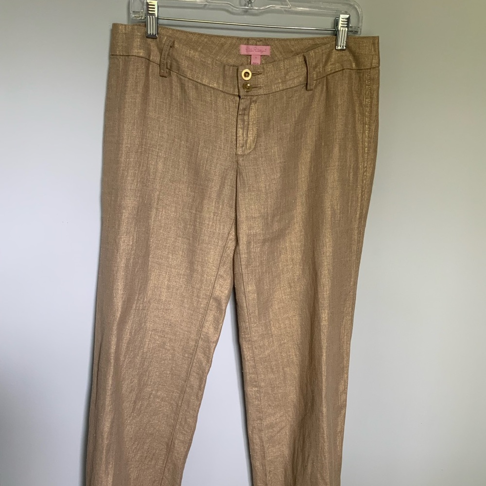 Lilly Pulitzer Gold Linen Pants